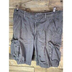 Rerun Mens Sz 36  Gray Cargo Shorts With 6 Pockets 100% Cotton
